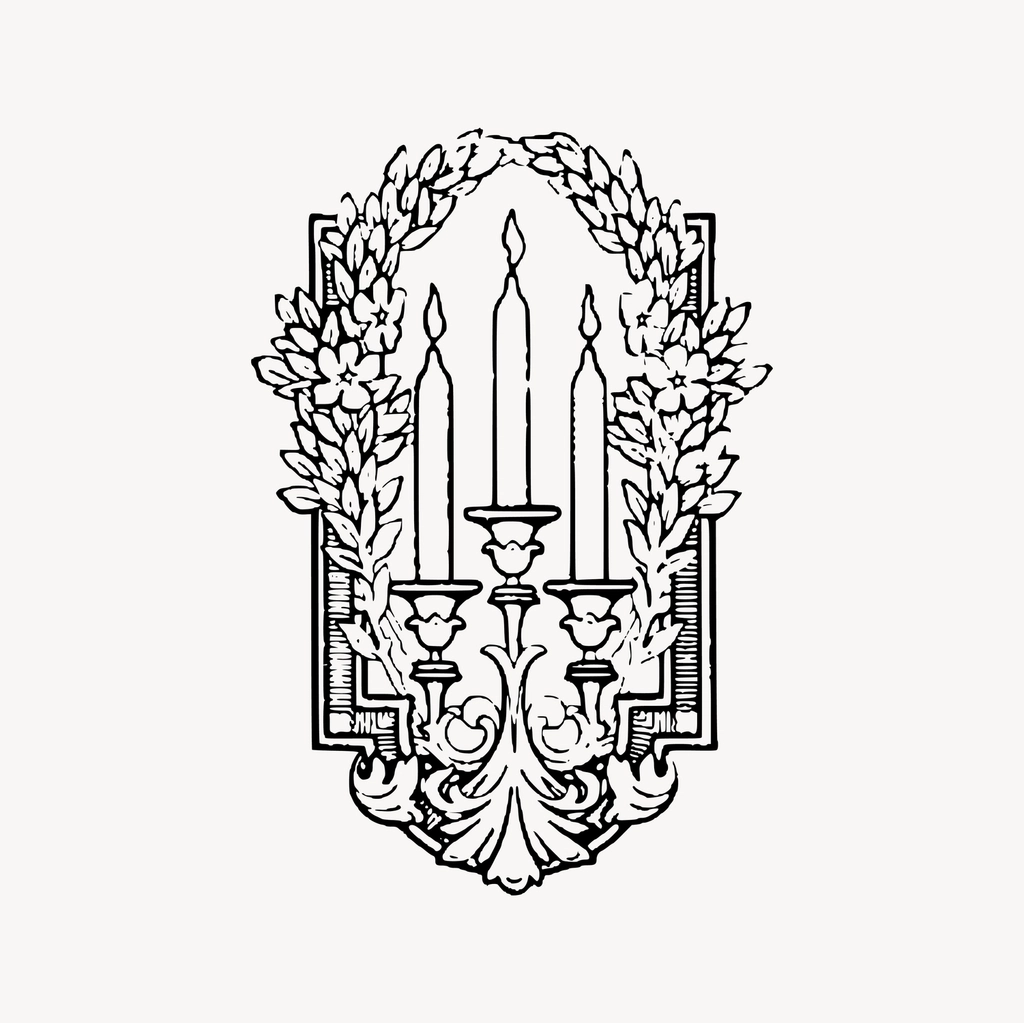 Candelabrum clipart, drawing illustration vector