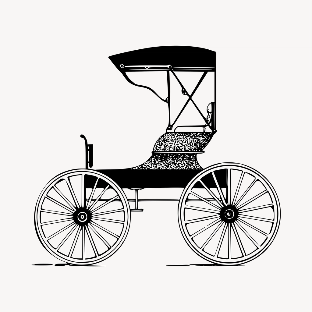 Carriage clipart, vintage hand drawn