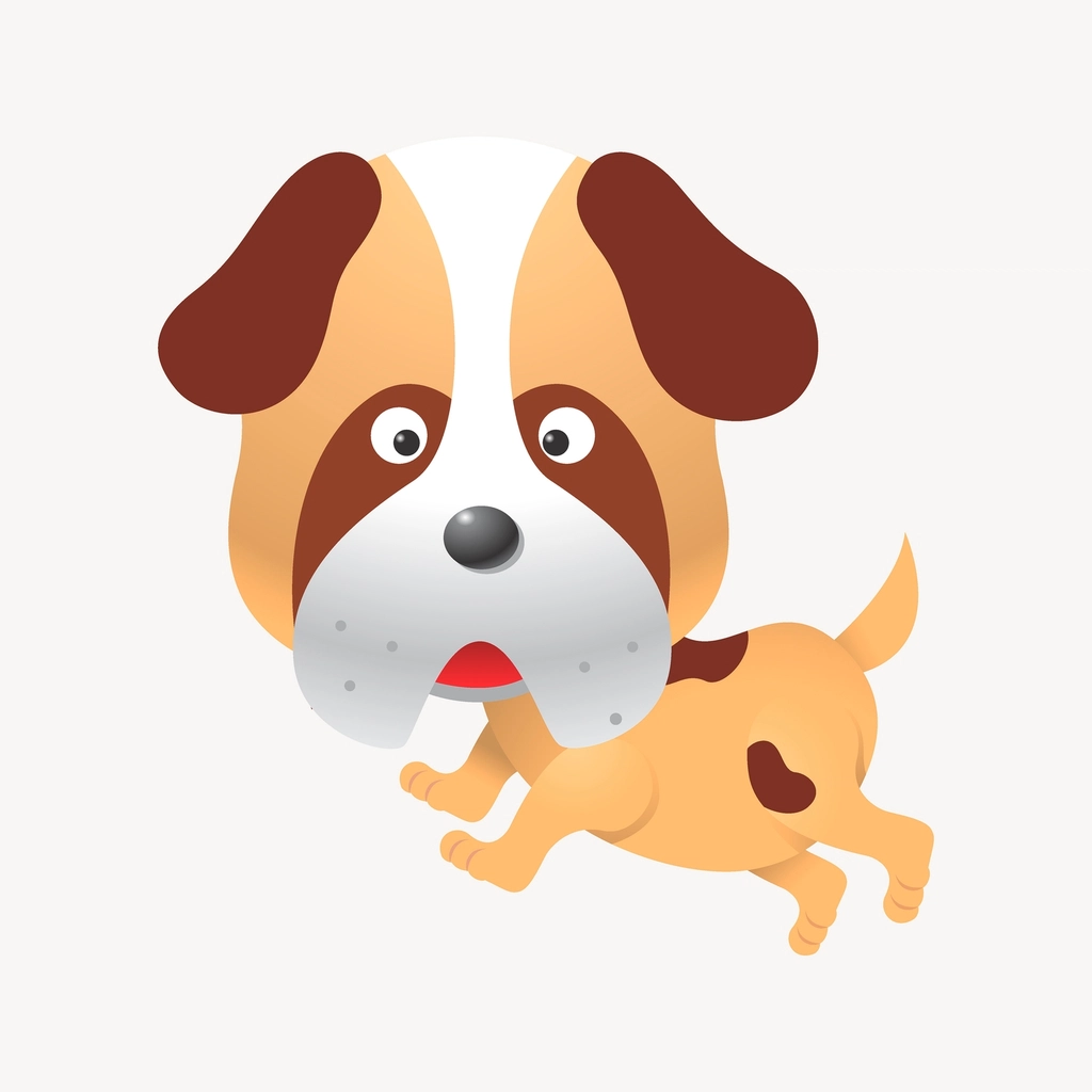 Cartoon bulldog clipart, cute animal