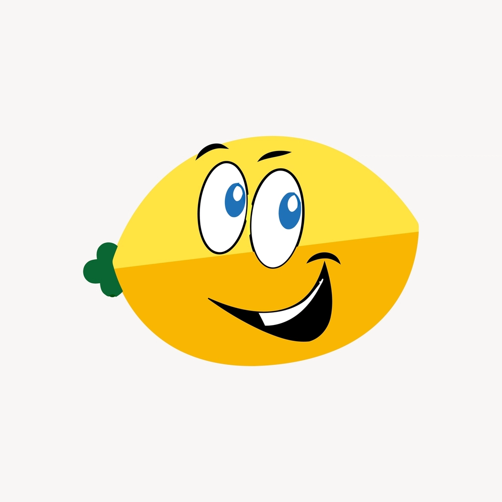 Cartoon lemon clipart, fruit illustration