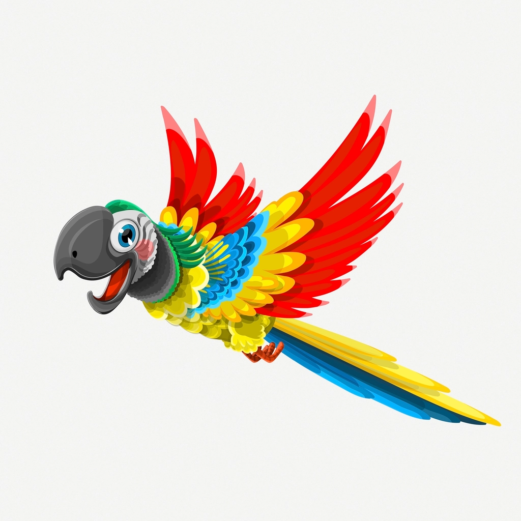 Cartoon parrot character clipart, animal