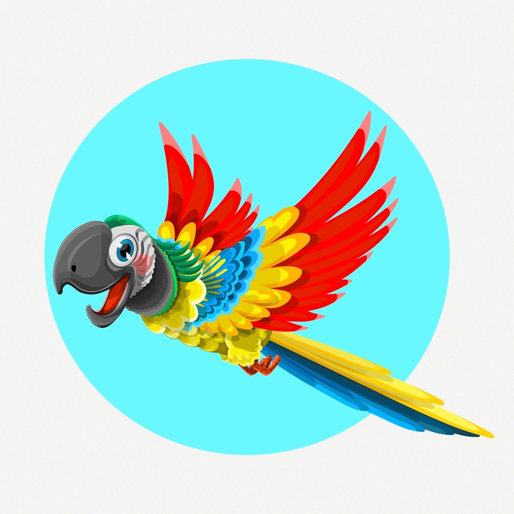 Cartoon parrot character clipart, animal