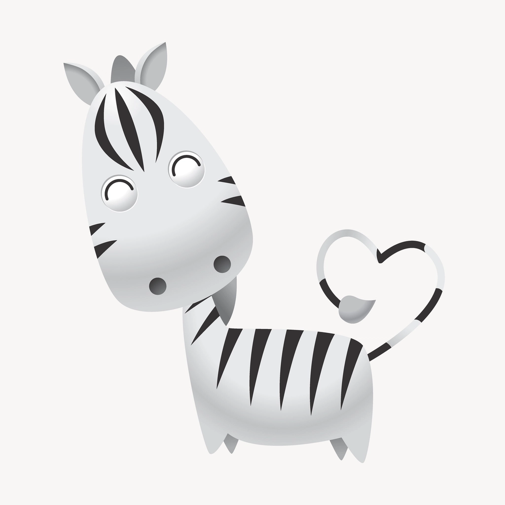 Cartoon zebra clipart, cute animal