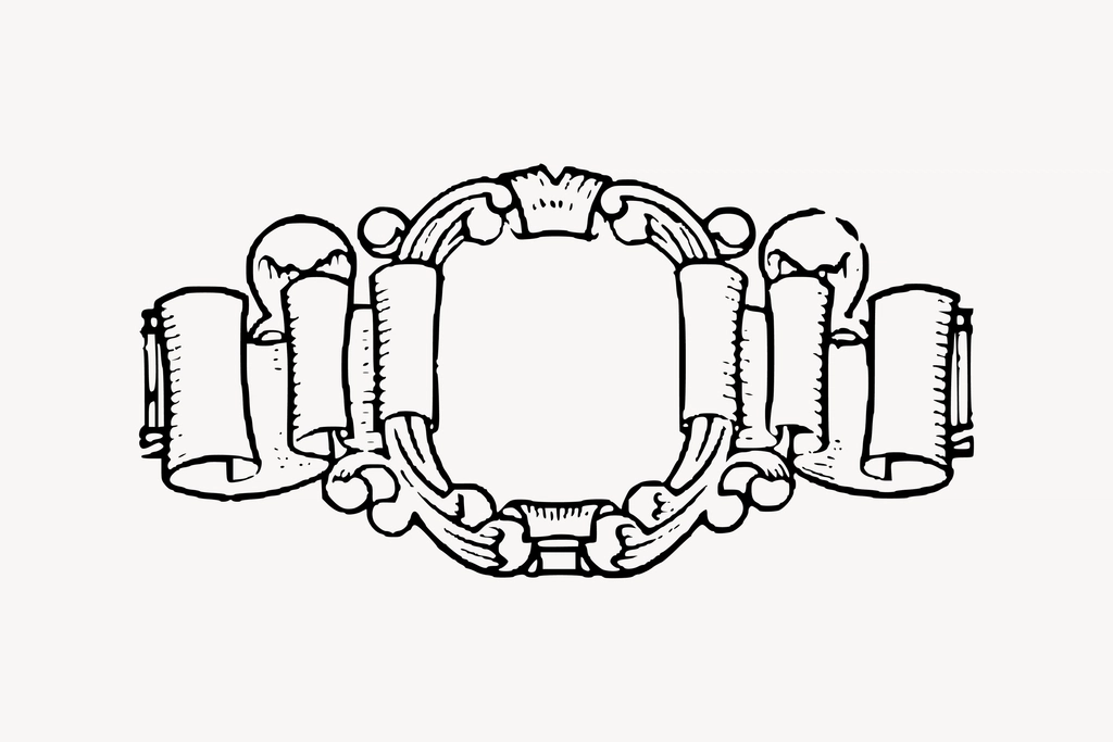 Cartouche clipart, drawing illustration vector