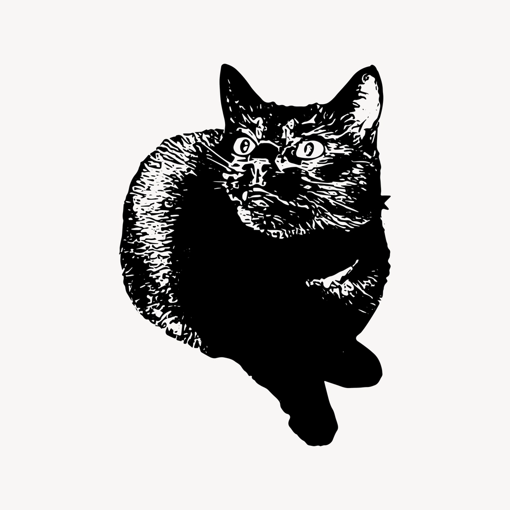 Cat clipart, drawing illustration vector