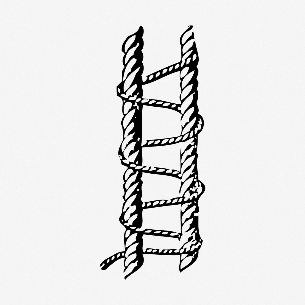 Chain hitch rope hand drawn