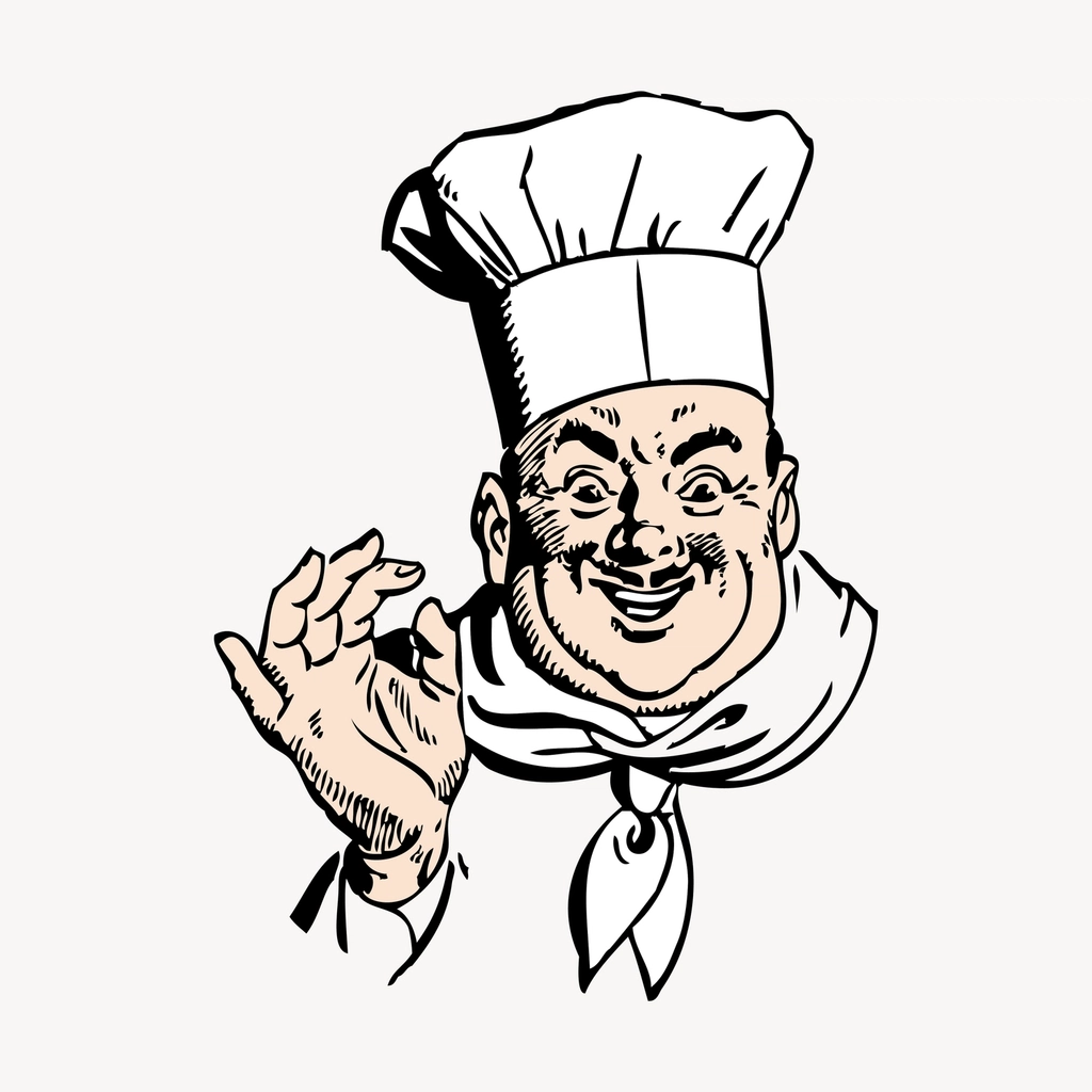 Chef hand drawn clipart, restaurant