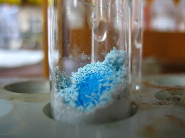 Chemicals in broken test tube