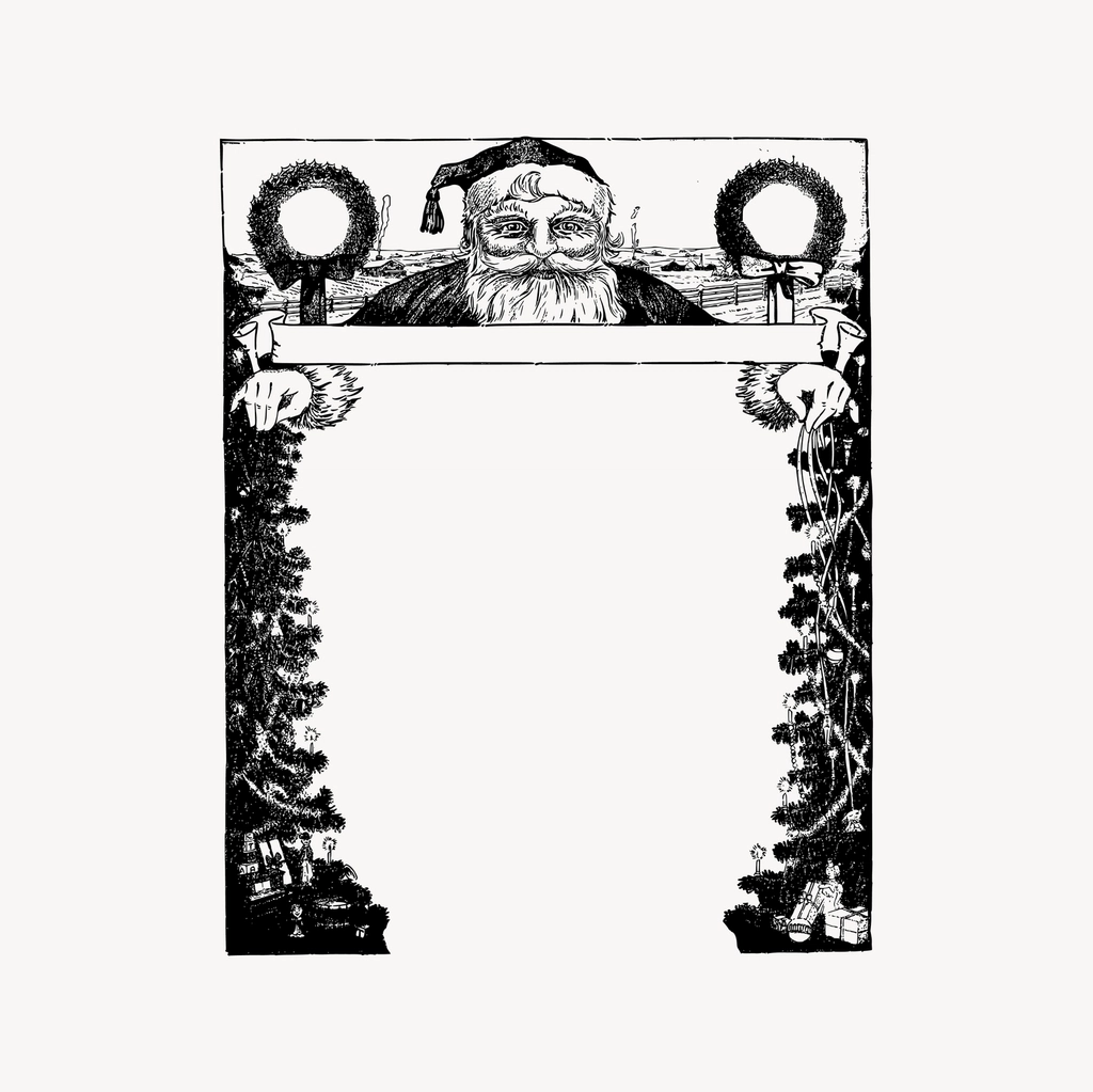 Christmas frame clipart, drawing illustration
