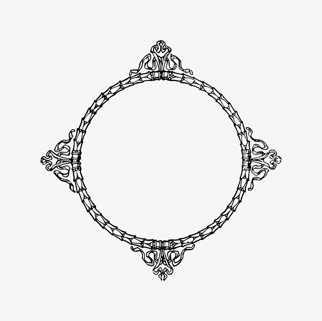 Circle frame clipart, drawing illustration