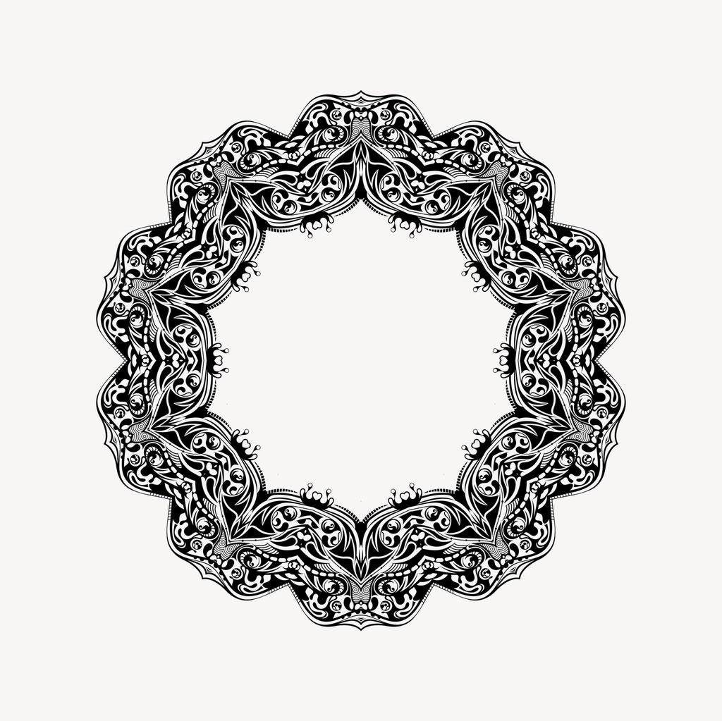 Circle frame clipart, drawing illustration