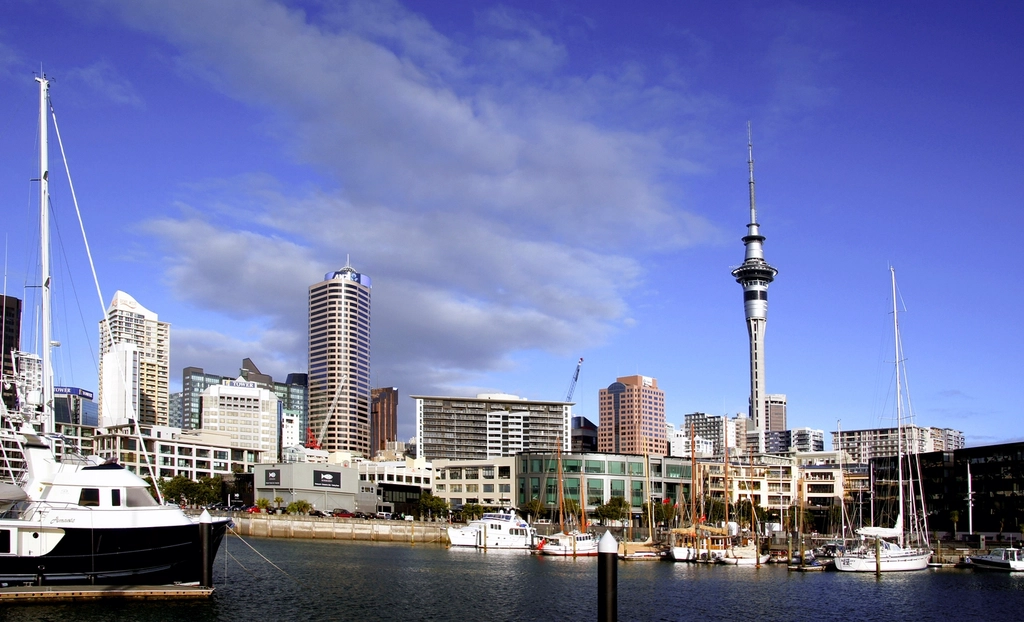 City skyline with Skytower