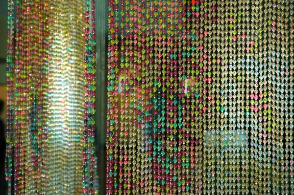 Close up beads, beaming onto Enterprise, Star Trek, sculpture by Devorah Sperber, Spock, Kirk and McCoy: Beaming-In (In-Between), Microsoft, Studio D, Redmond, Washington, USA