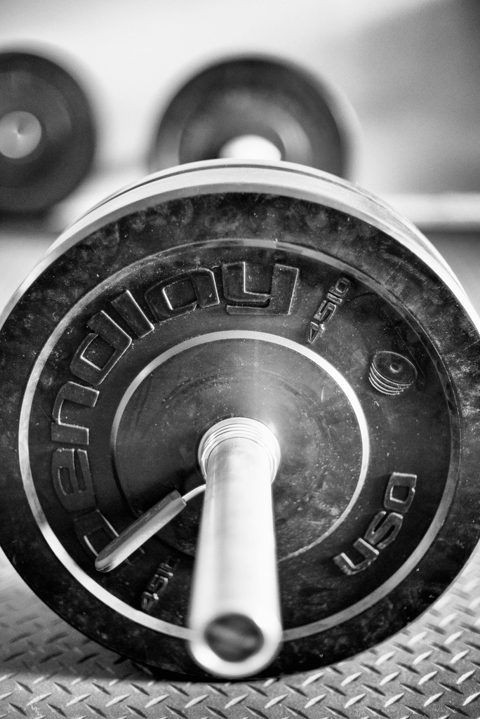 Closeup barbell weights