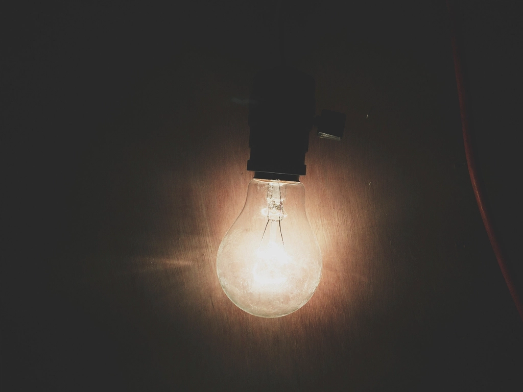 Closeup vintage light bulb