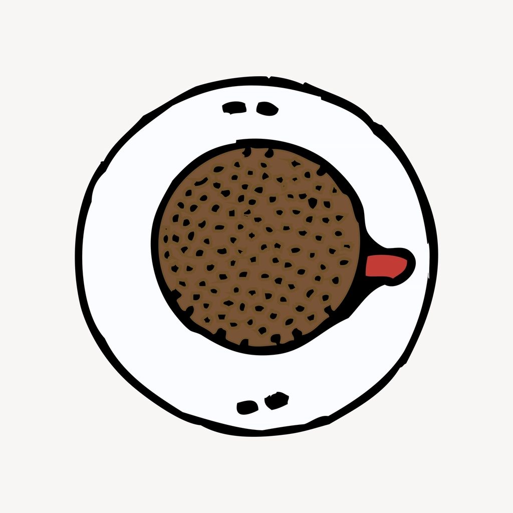 Coffee cup clipart, drawing illustration