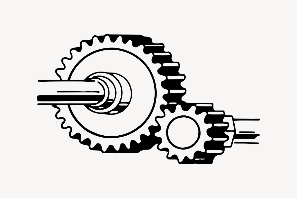 Cogwheel clipart, drawing illustration vector