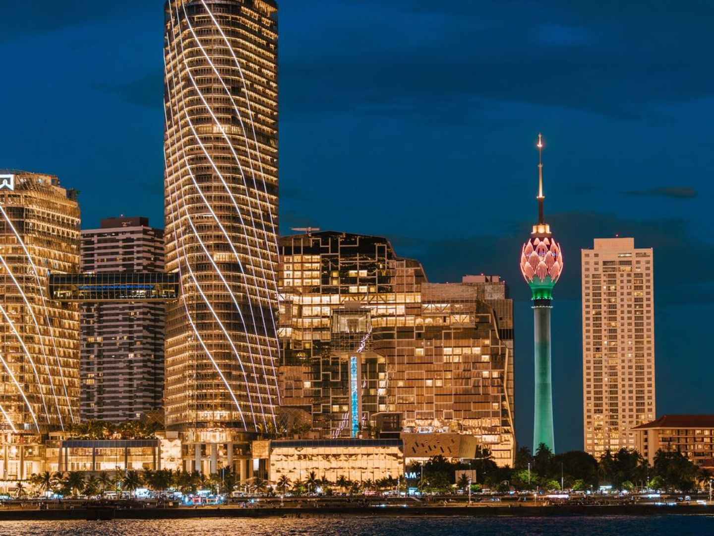 Colombo city skyline at night