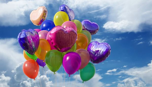 Colorful heart balloons