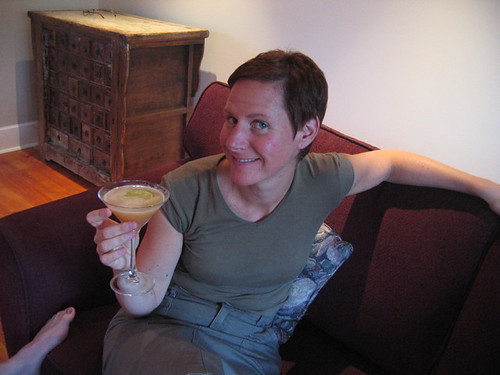 Cool food and drink at John, Rebecca and Lisa's place celebrating their beautiful new dining and living room