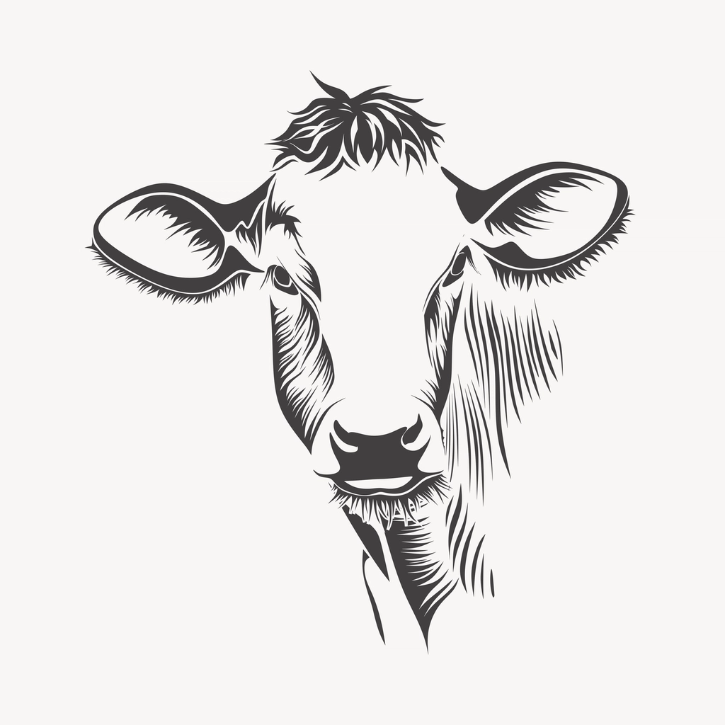 Cow line art, livestock drawing