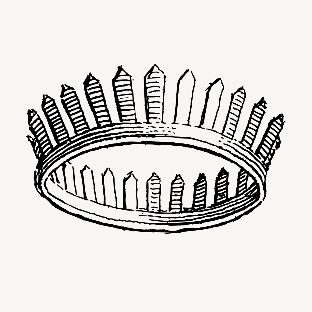 Crown hand drawn clipart, headwear