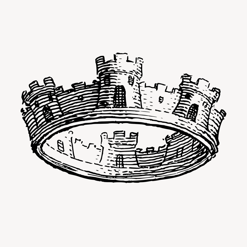 Crown hand drawn clipart, royalty
