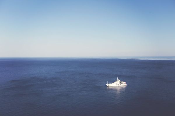 Cruise Ship in Open Ocean Water