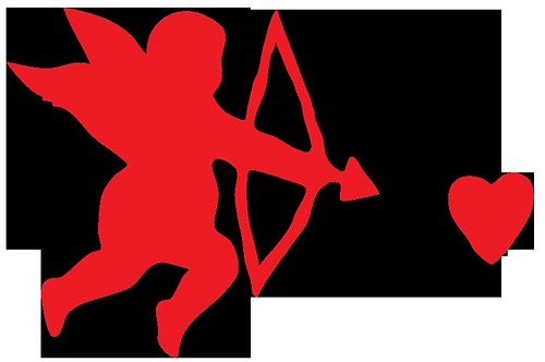 Cupid Shooting Heart Red