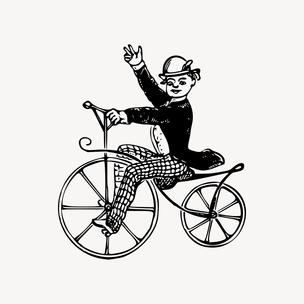 Cyclist clipart, drawing illustration vector