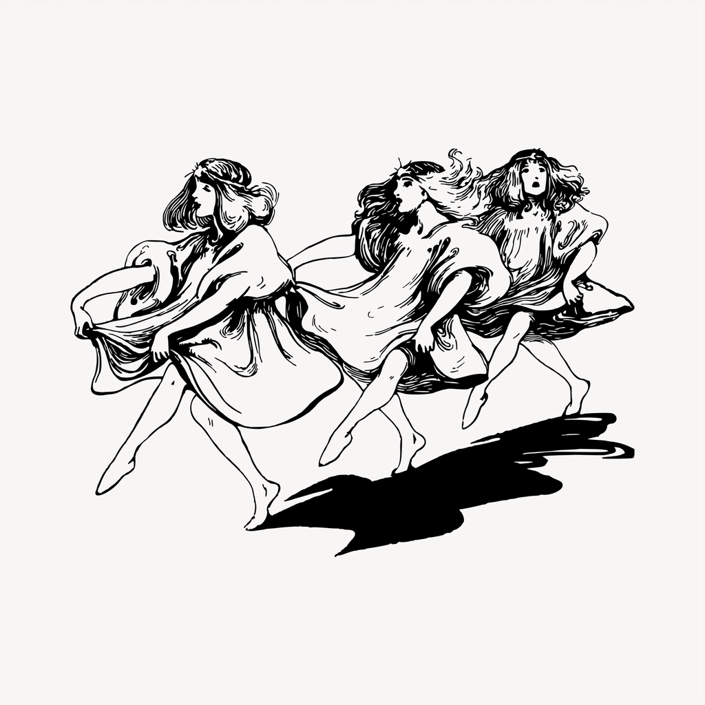 Dancer clipart, vintage hand drawn