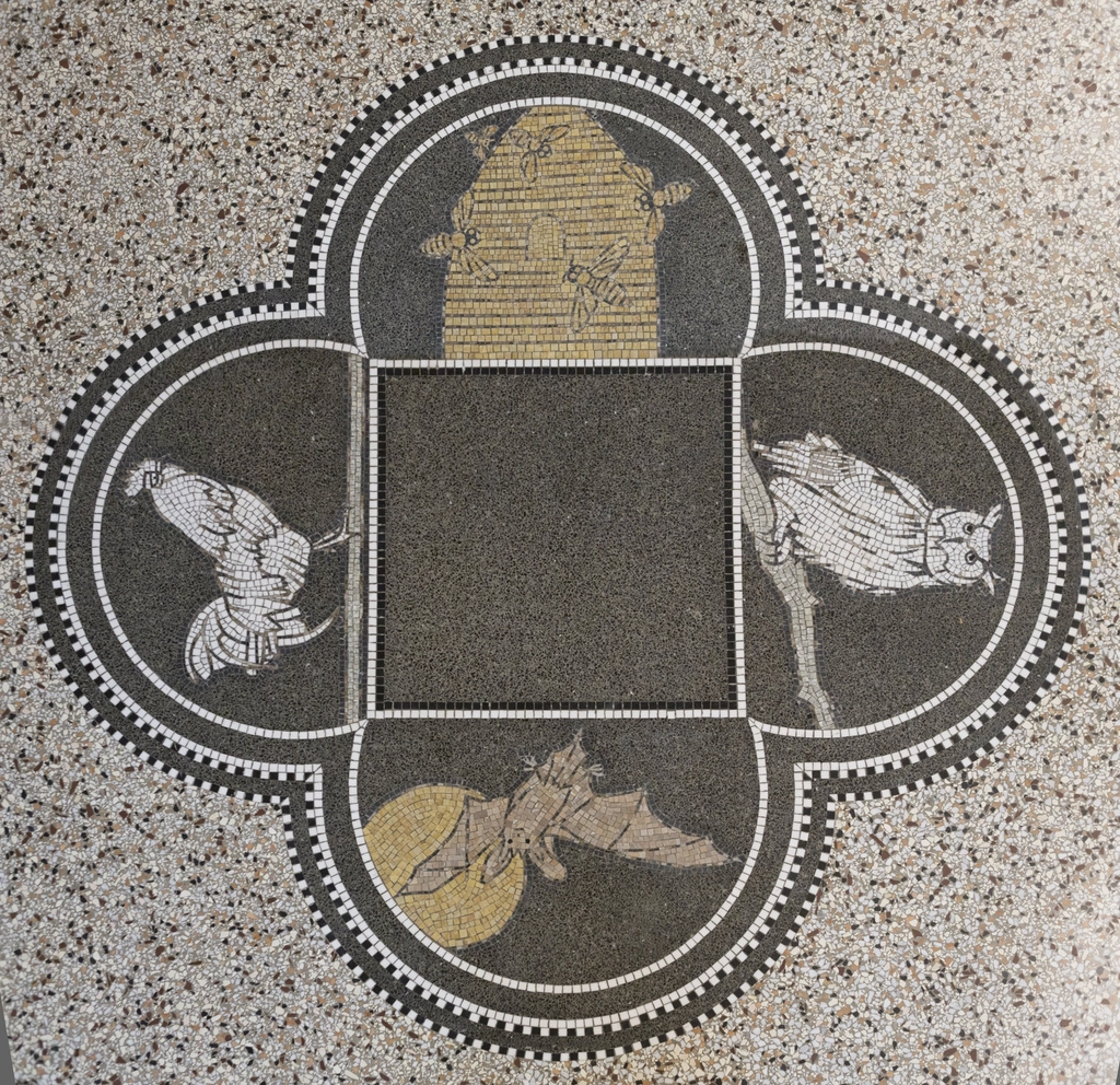 Detail van het mozaïek de