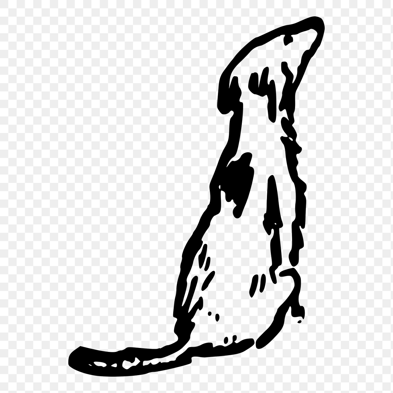 Dog line art png sticker
