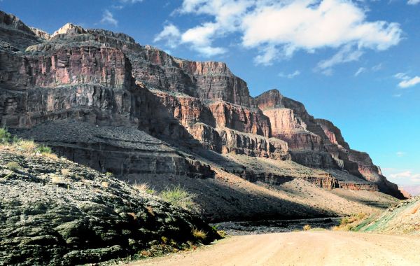 Down the Grand Canyon.