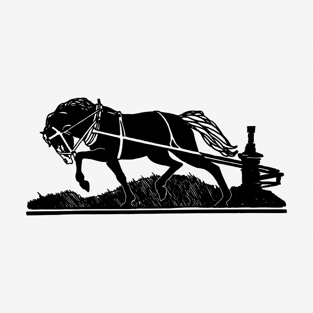 Draft horse hand drawn illustration