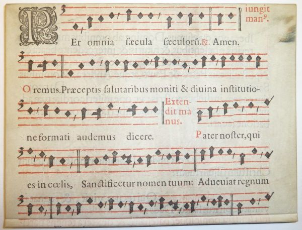 Early printed parchment leaf, probably from a missal
