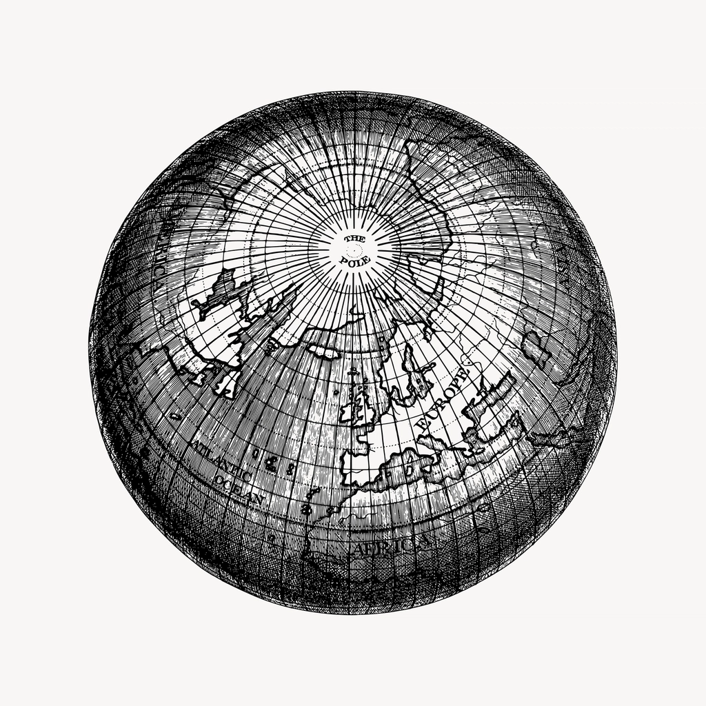 Earth globe hand drawn clipart