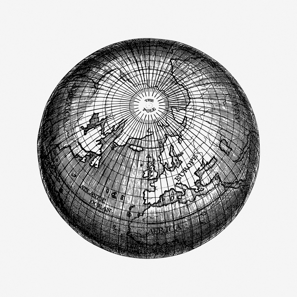 Earth globe hand drawn illustration