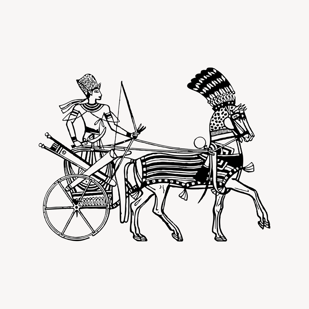 Egyptian chariot clipart, drawing illustration