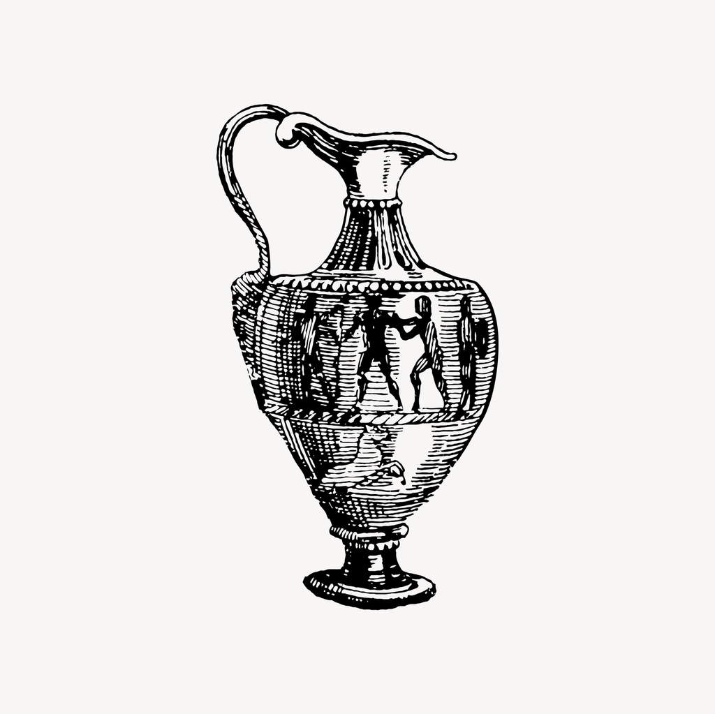 Egyptian vase clipart, drawing illustration