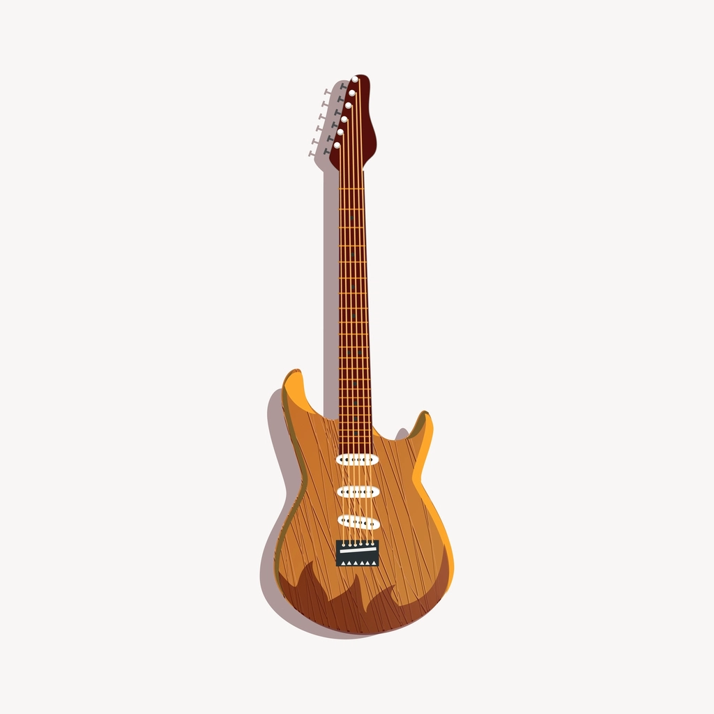 Electric guitar clipart, vector illustration