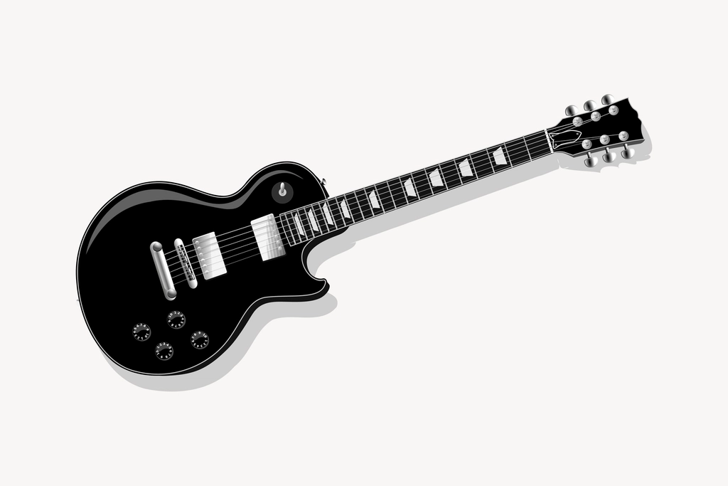 Electric guitar clipart, vector illustration