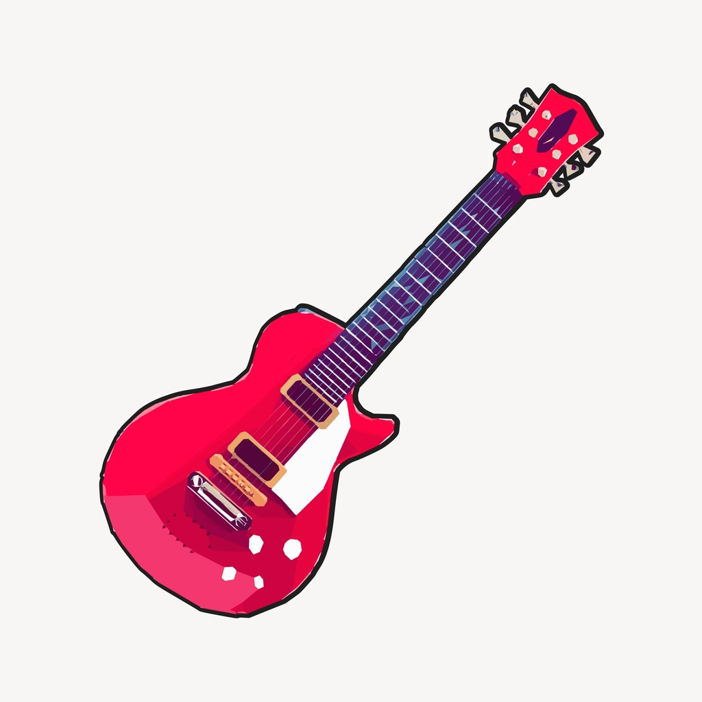 Electric guitar clipart, vector illustration