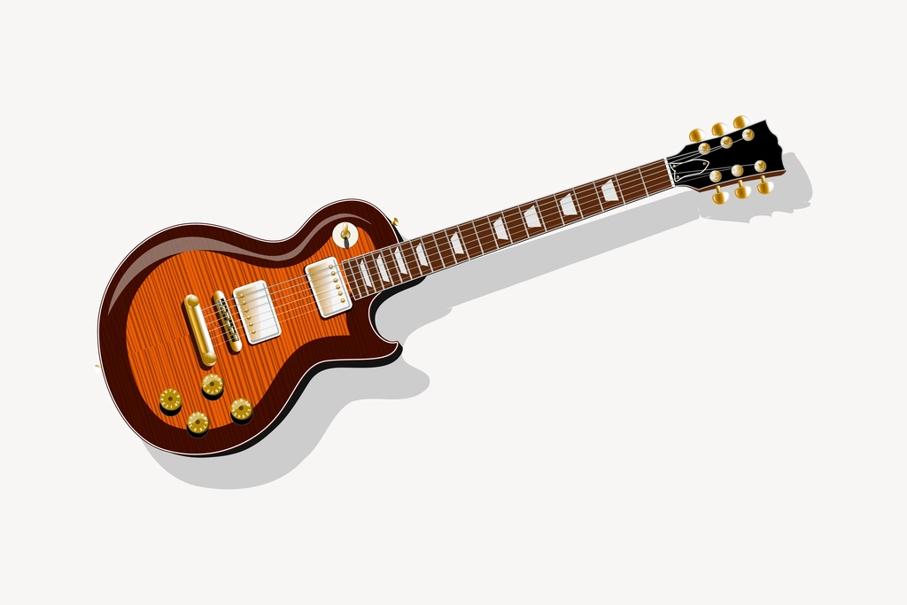 Electric guitar clipart, vector illustration