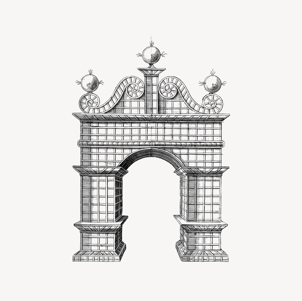 Elegant gate clipart, drawing illustration