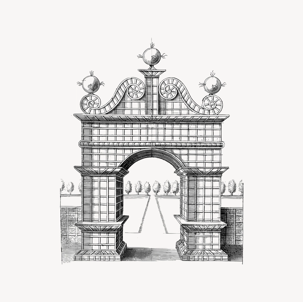 Elegant gate clipart, drawing illustration