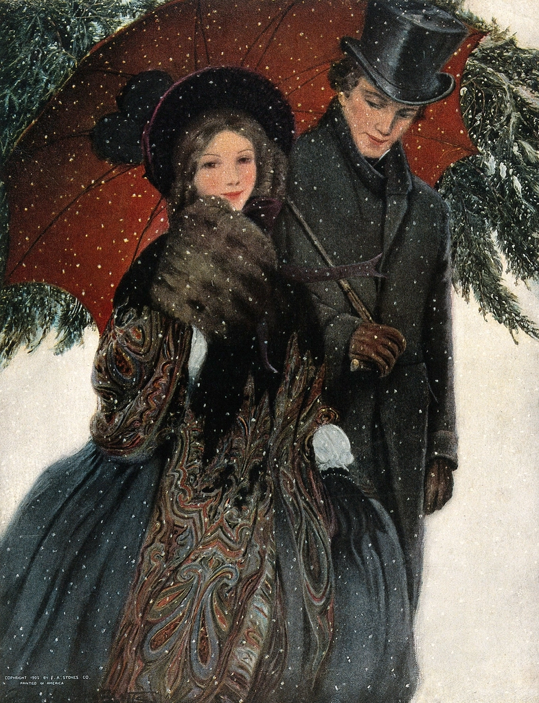 elegantly dressed couple walk arm