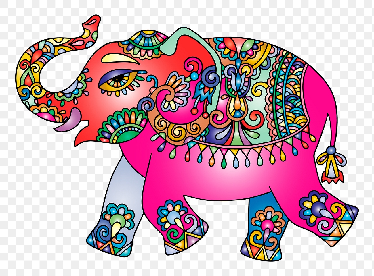 Elephant line art png illustration