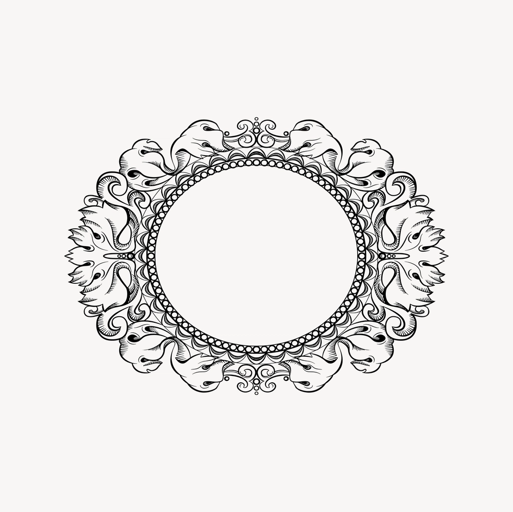 Elliptical frame clipart, drawing illustration