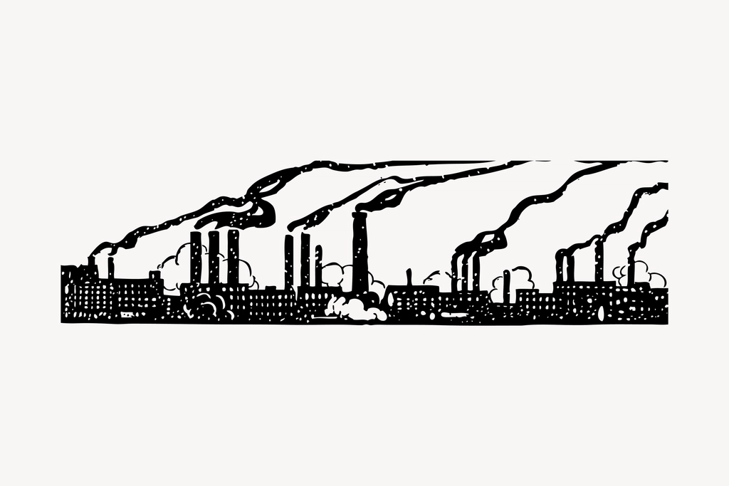 Factory hand drawn clipart, industry